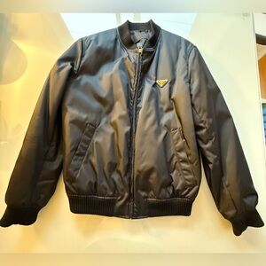 Men's Black Prada Nylon Bomber Jacket